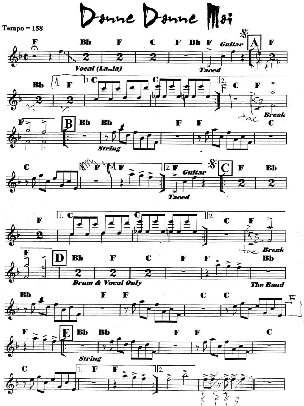 Donne Donne Moi sheet