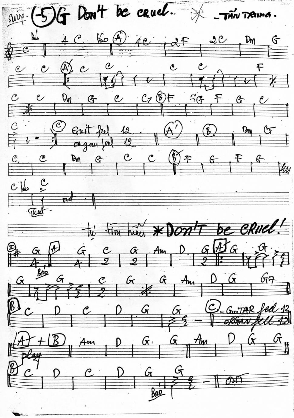 Don't Be Cruel sheet