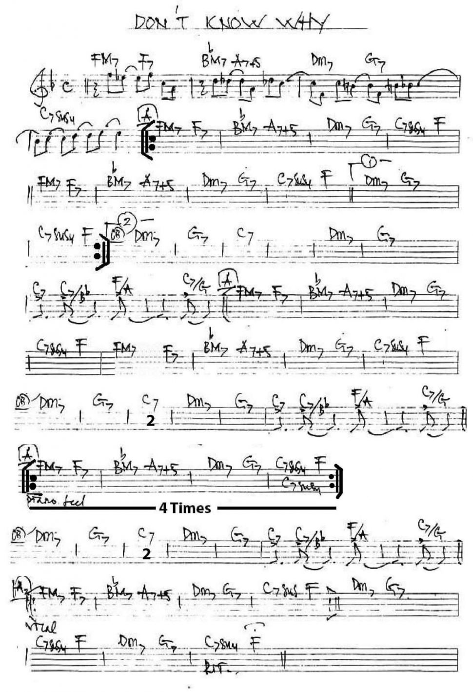 Don't Know Why sheet