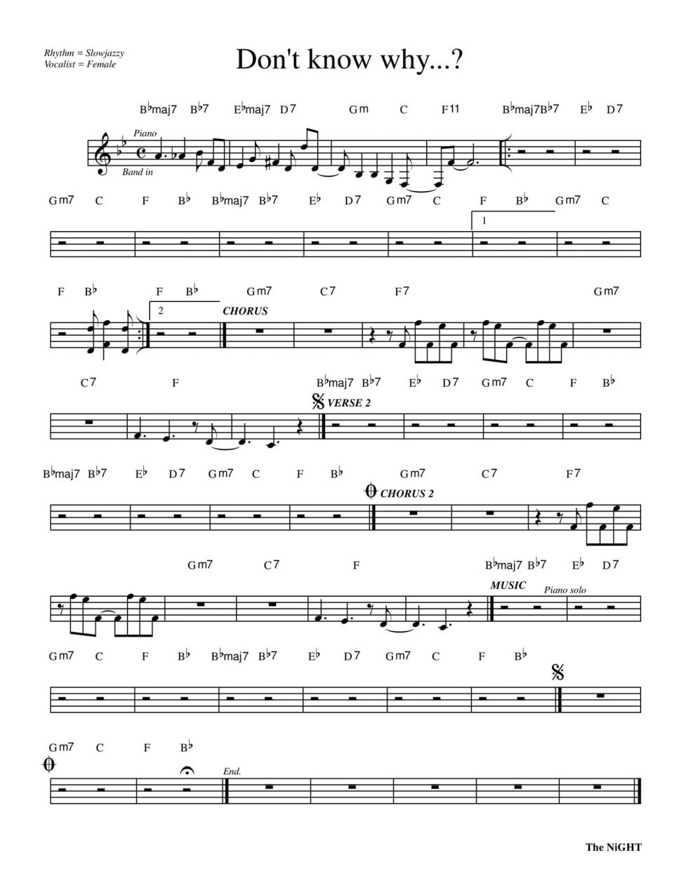 Don't Know Why...? sheet