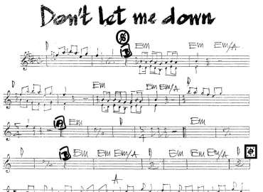 Don't Let Me Down sheet