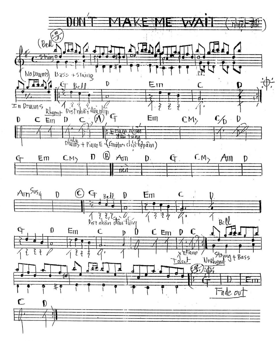 Don't Make Me Wait sheet