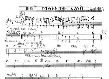 Don't Make Me Wait sheet
