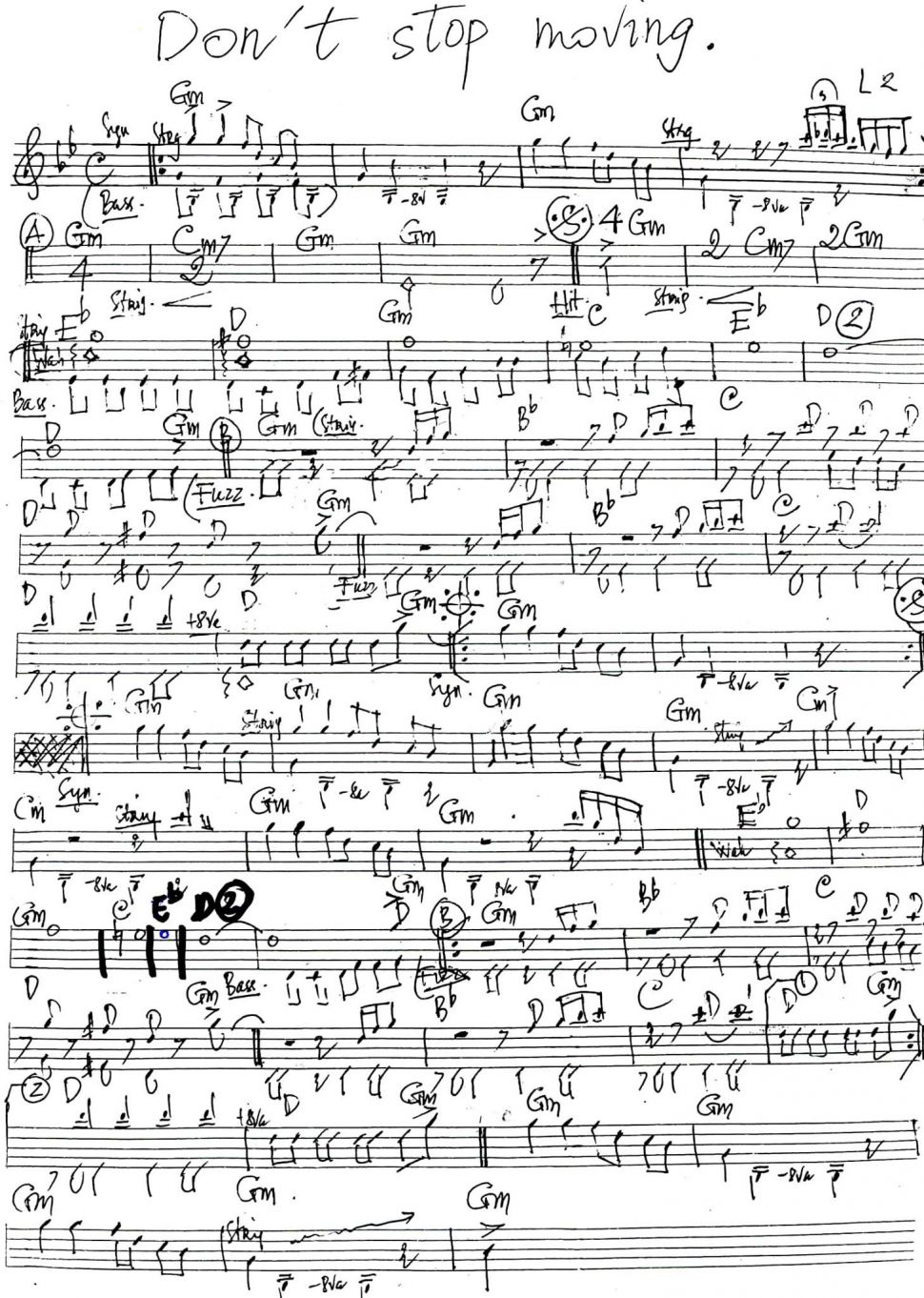 Don't Stop Moving sheet