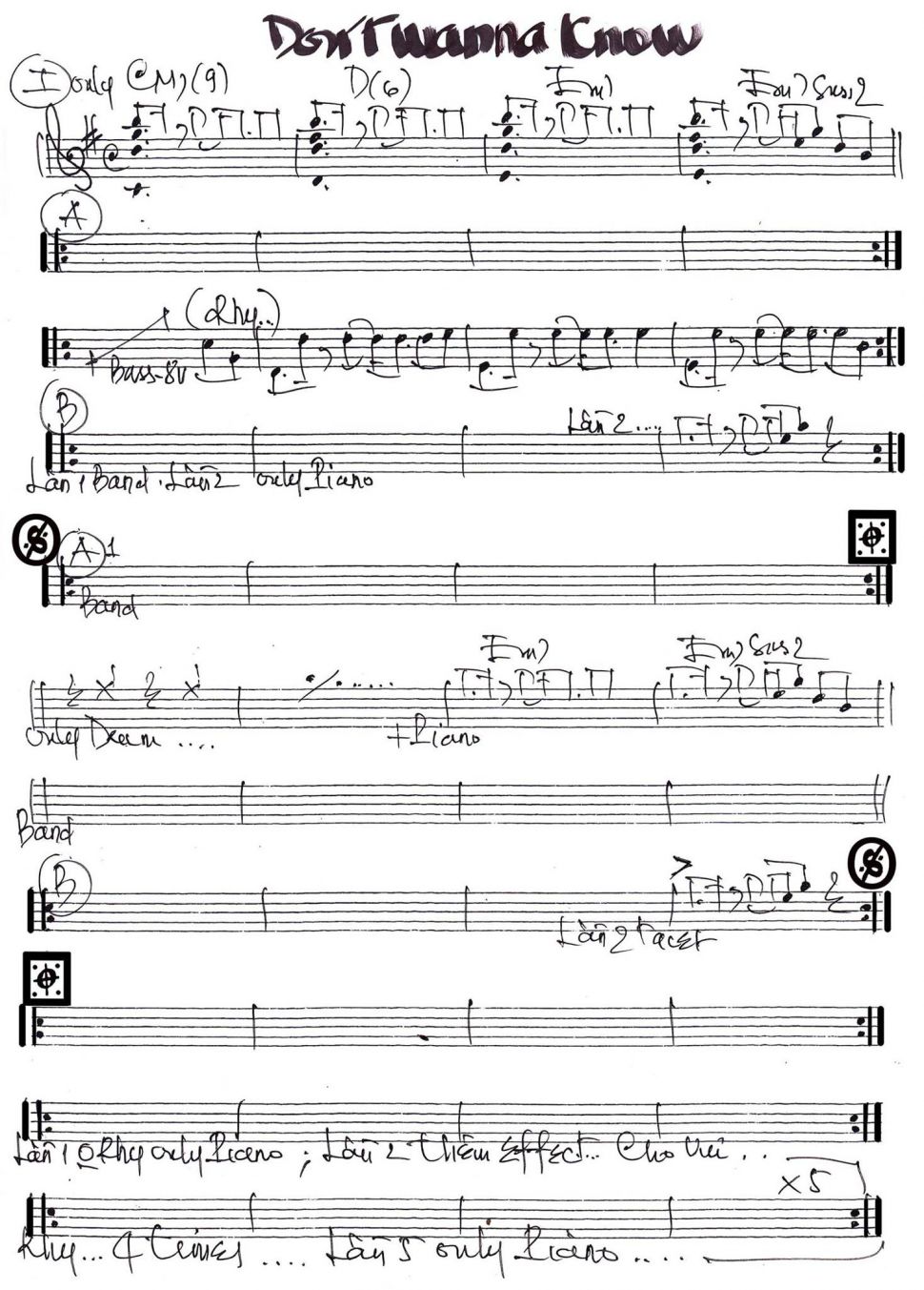 Don't Wanna Know sheet