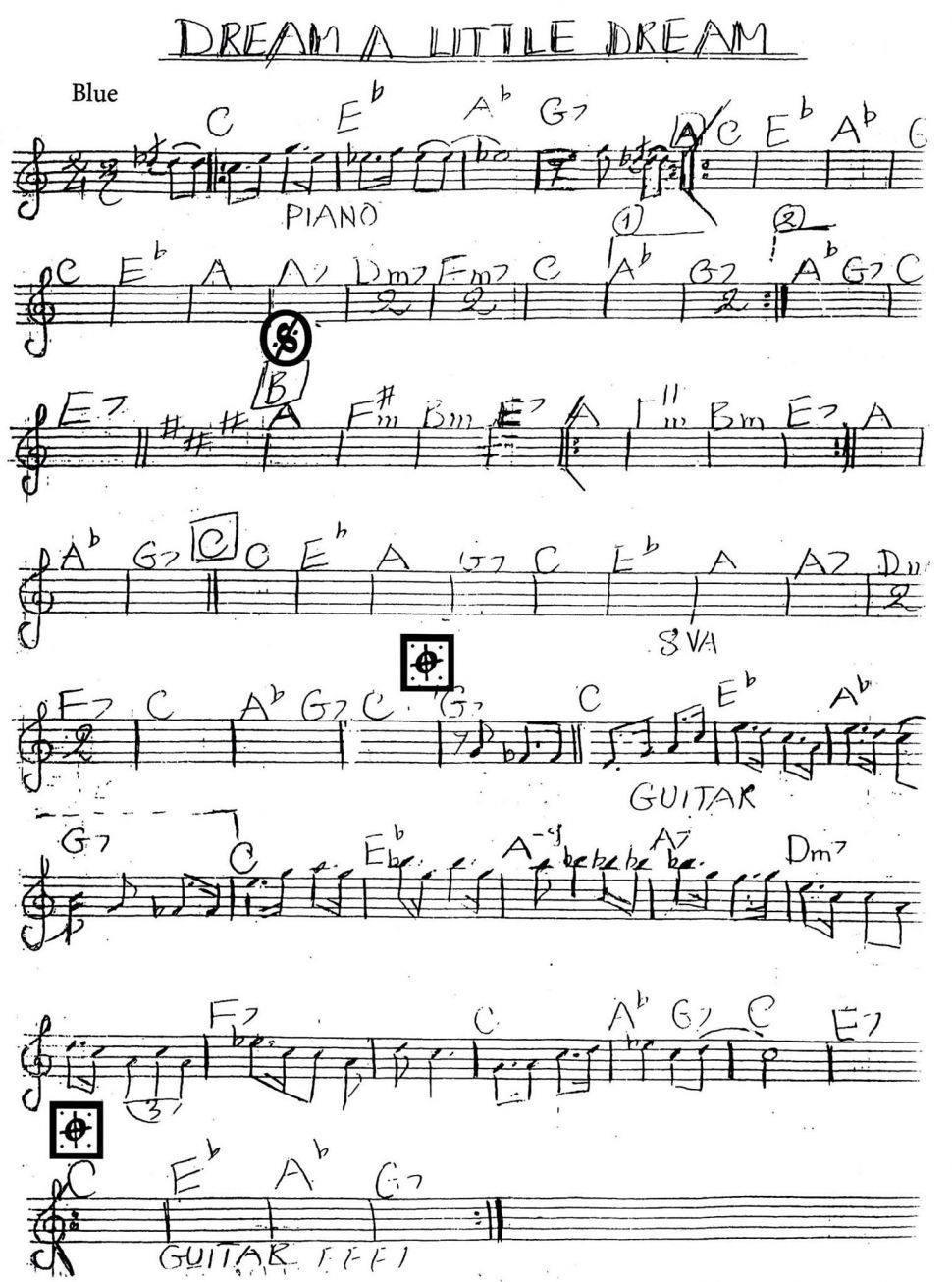 Dream A Little Dream sheet