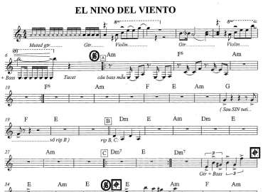 El Nino Del Viento sheet