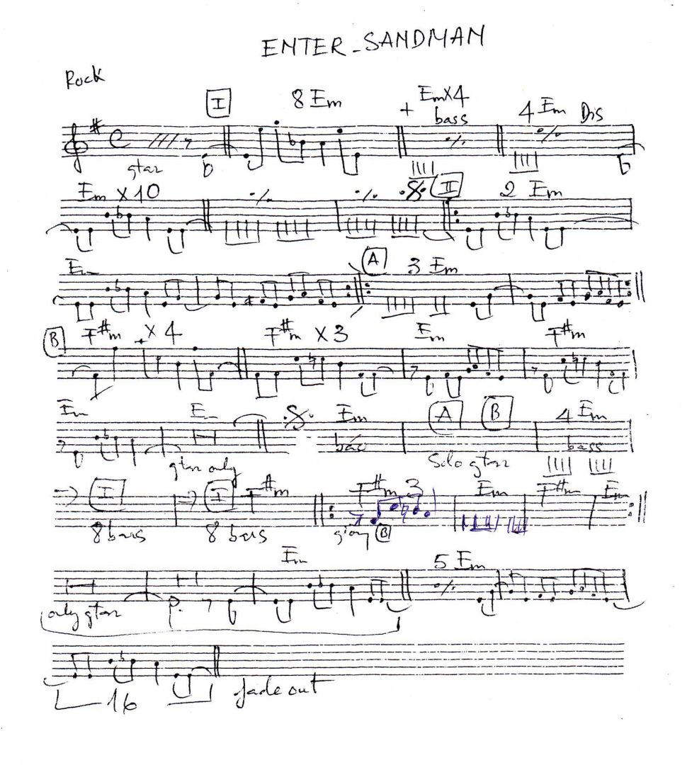 Enter - Sandman sheet