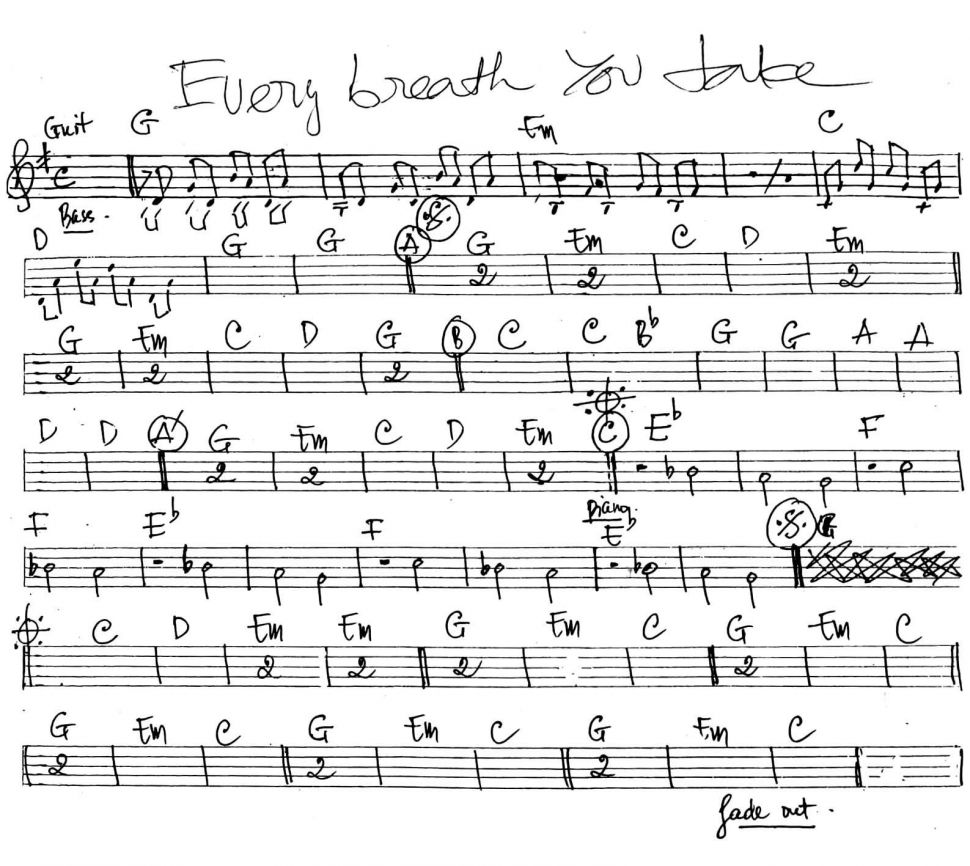 Every Break You Take sheet