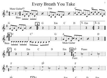 Every Break You Take sheet