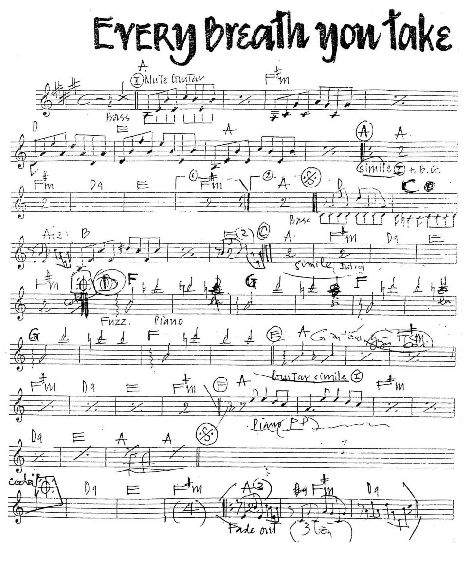 Every Breath You Take sheet