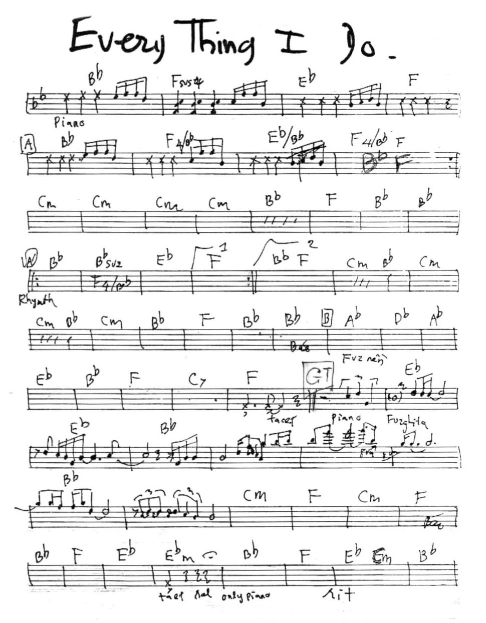 Everything I Do sheet