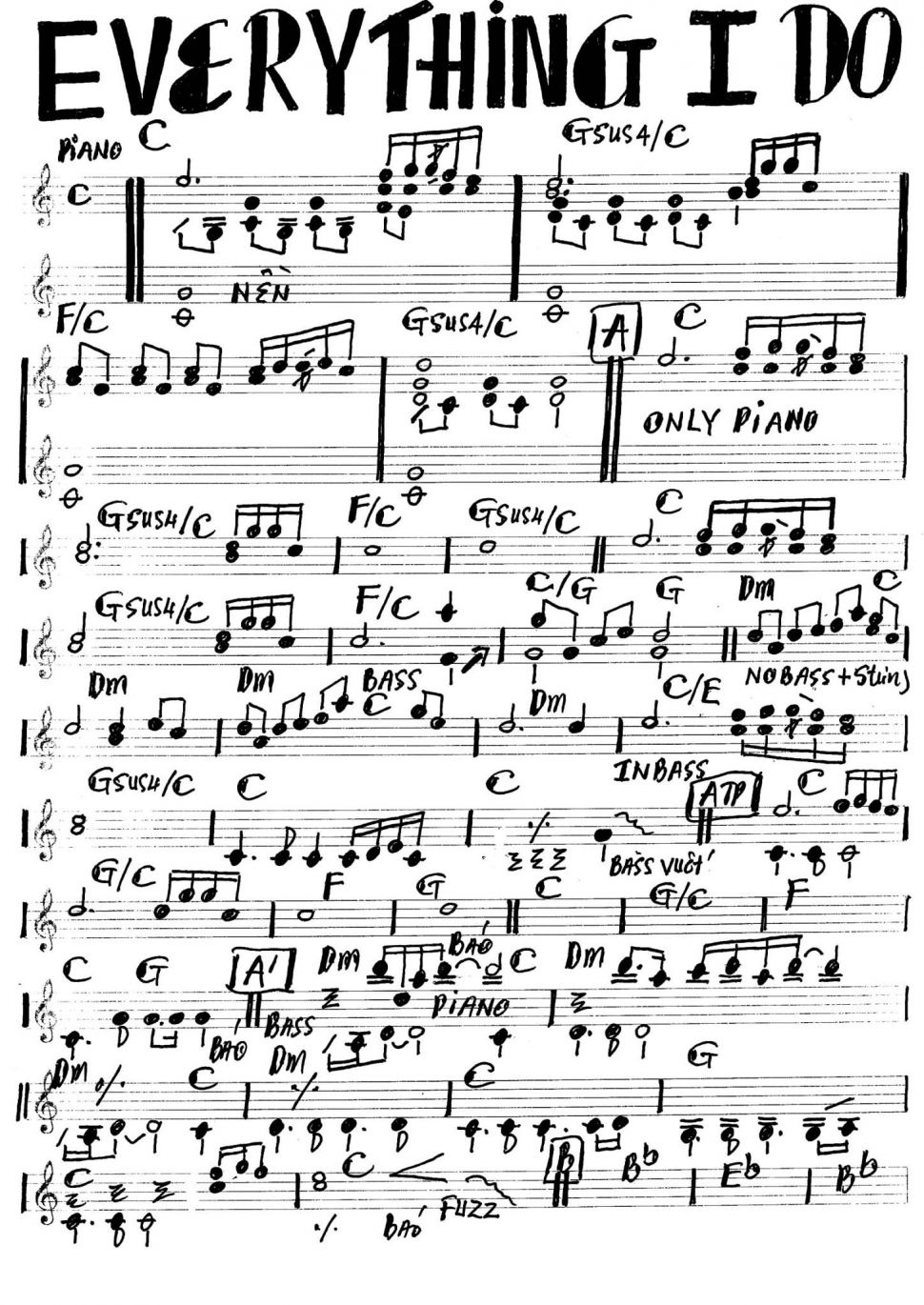 Everything I Do sheet