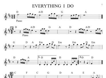 Everything I Do sheet