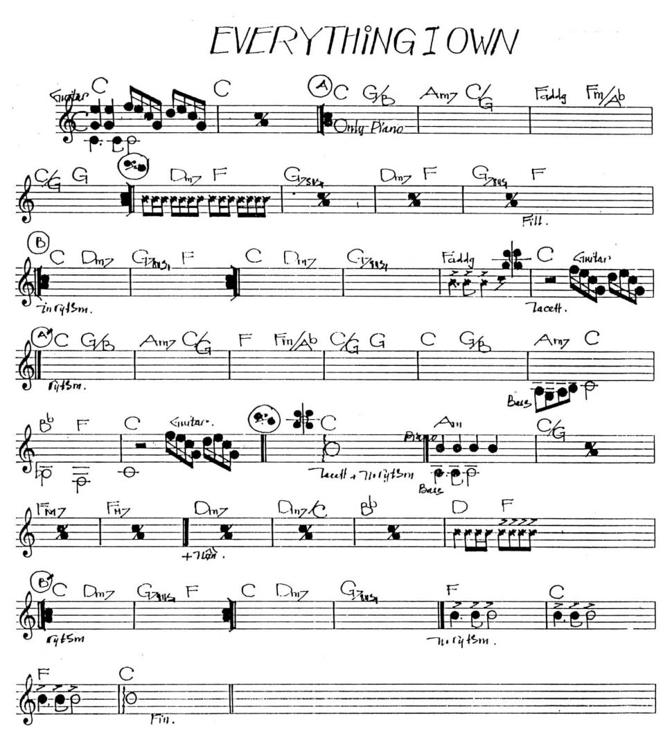 Everything I Own sheet