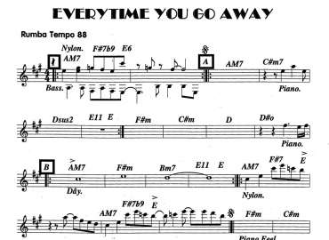 Everytime You Go Away sheet