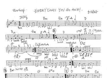 Everytime You Go Away sheet