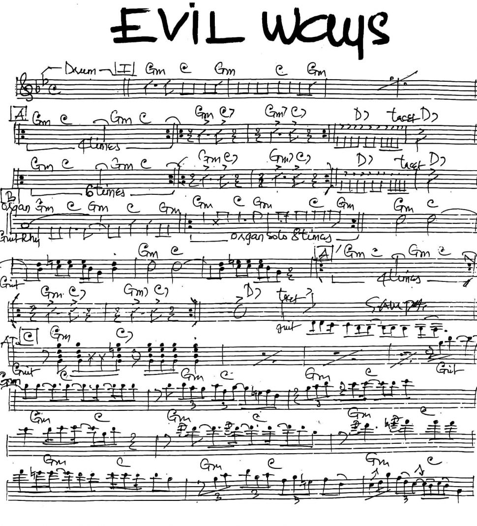 Evil Ways sheet