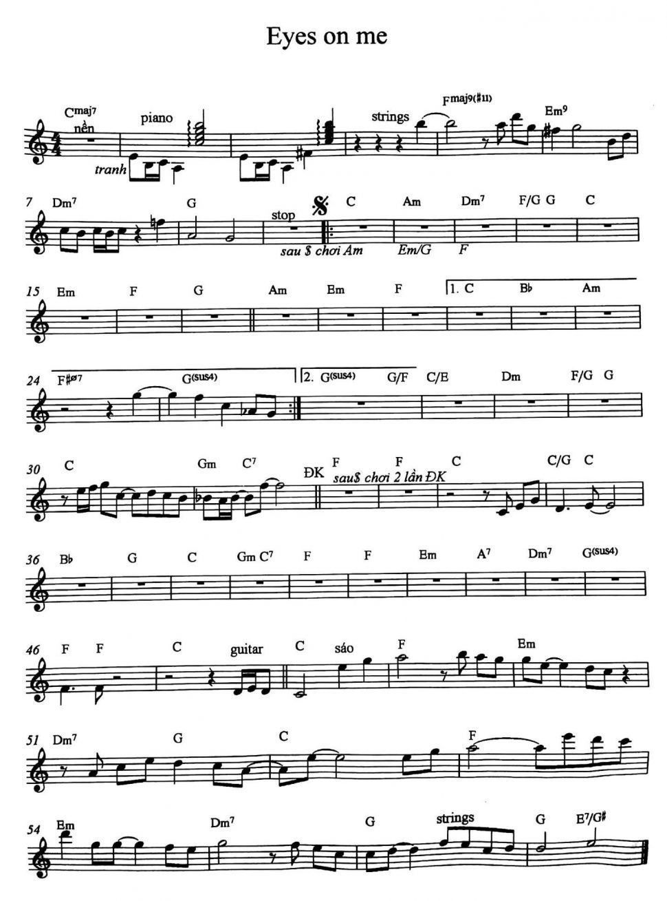Eyes On Me sheet