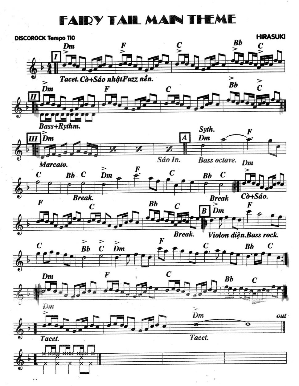 Fairy Tail Main Theme sheet