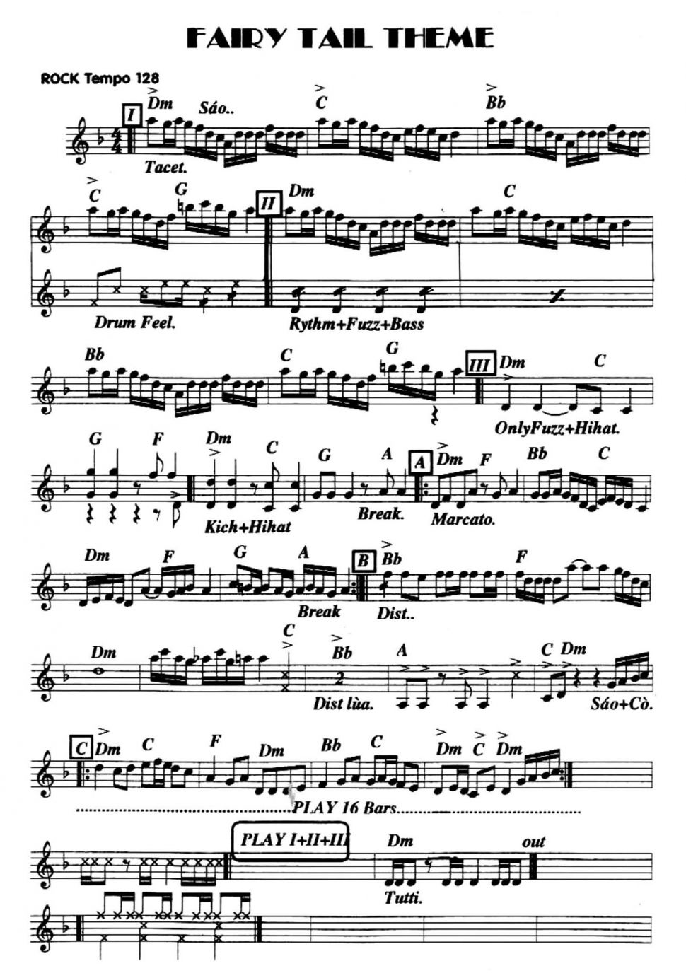 Fairy Tail Theme sheet