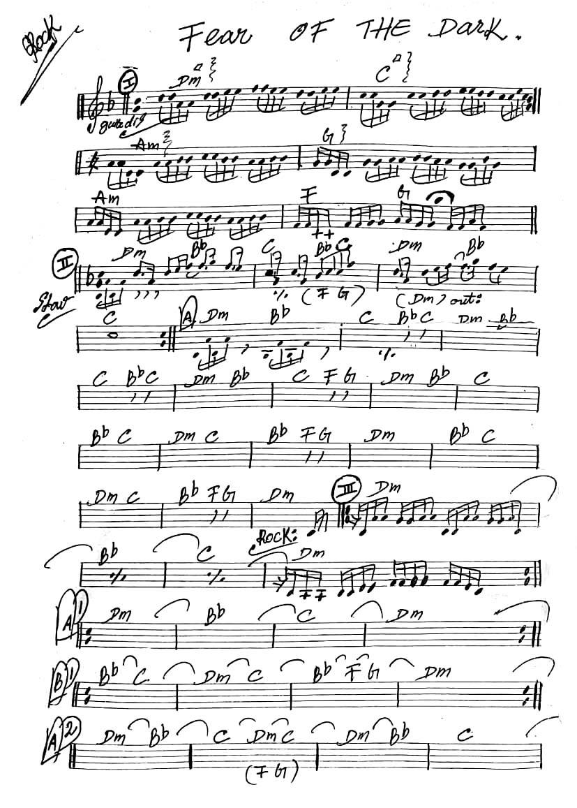 Fear Of The Dark sheet