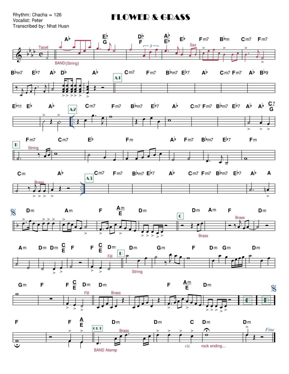 Flower And Grass sheet