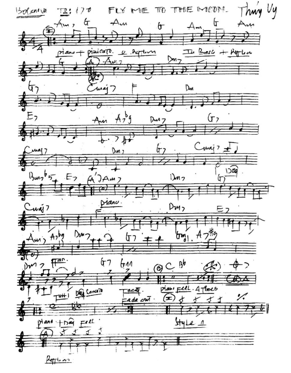 Fly Me To The Moon sheet