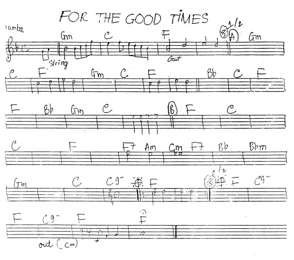For The Good Times sheet