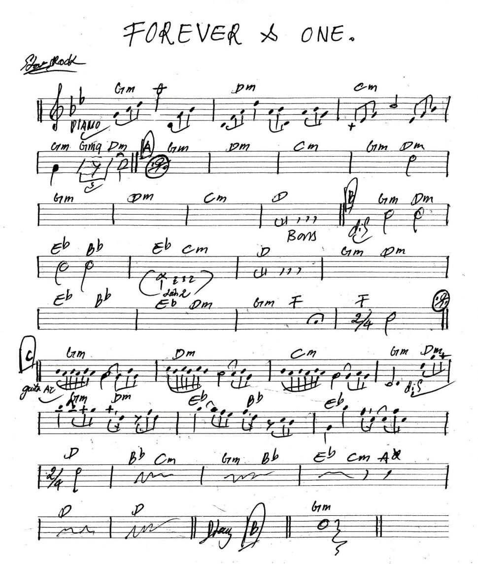 Forever And One sheet