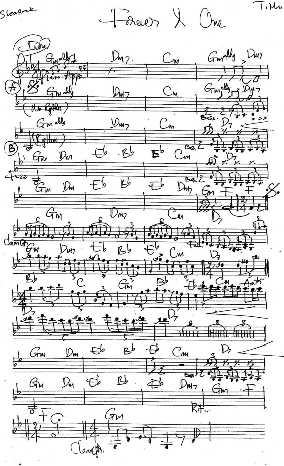 Forever And One sheet