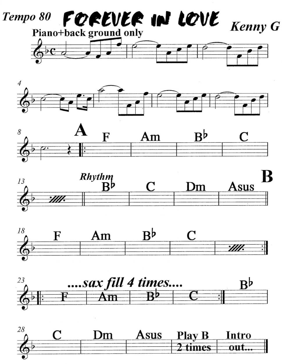 Forever In Love sheet