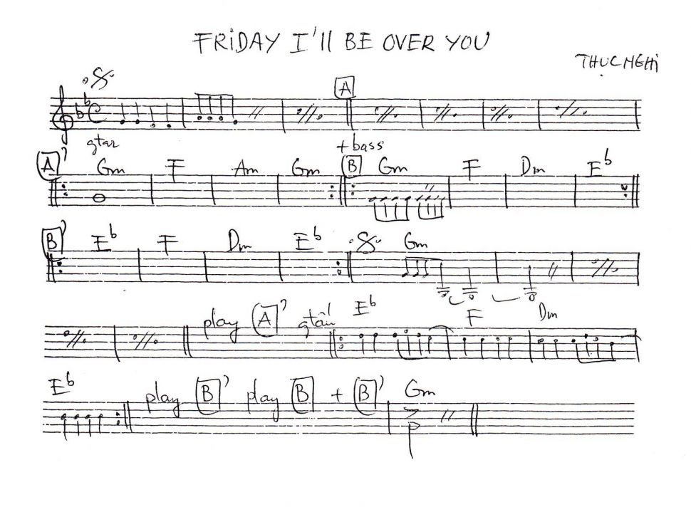 Friday I'll Be Over You sheet