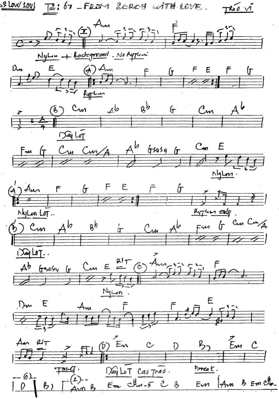 From Sarah With Love sheet