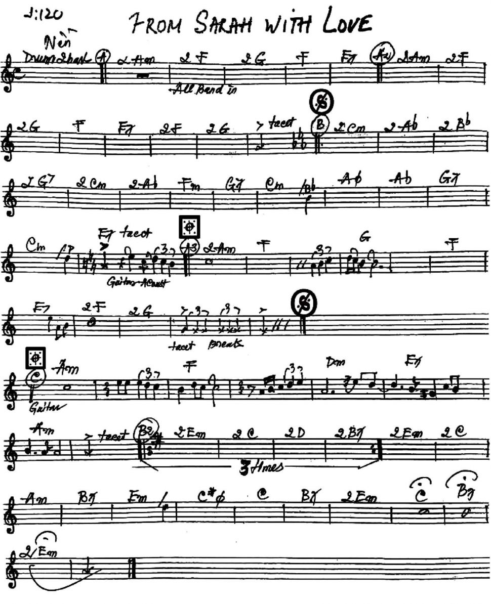 From Sarah With Love sheet