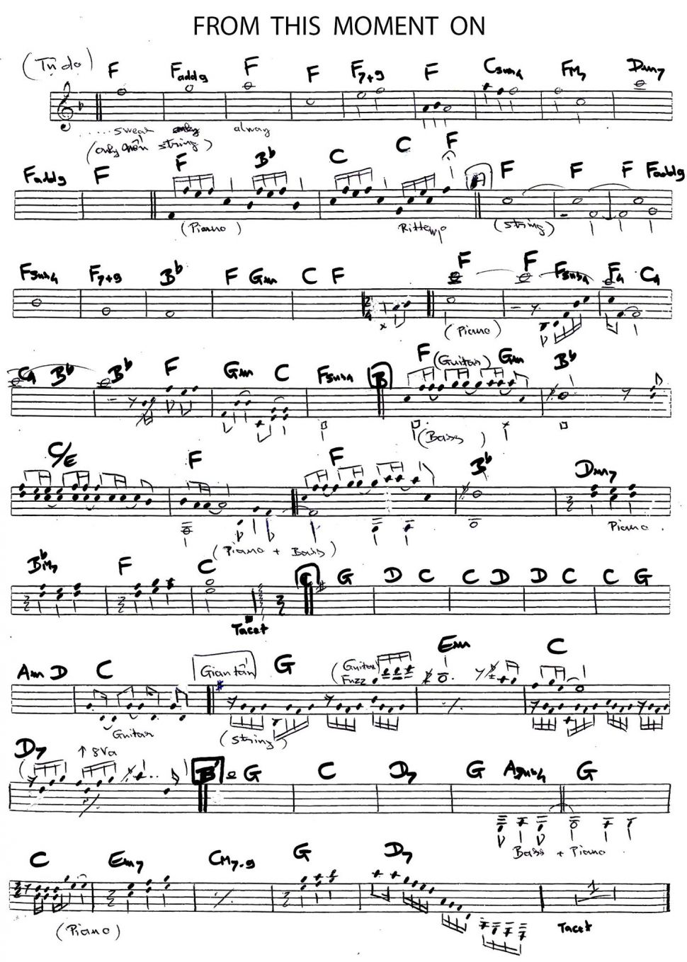 From This Moment On sheet