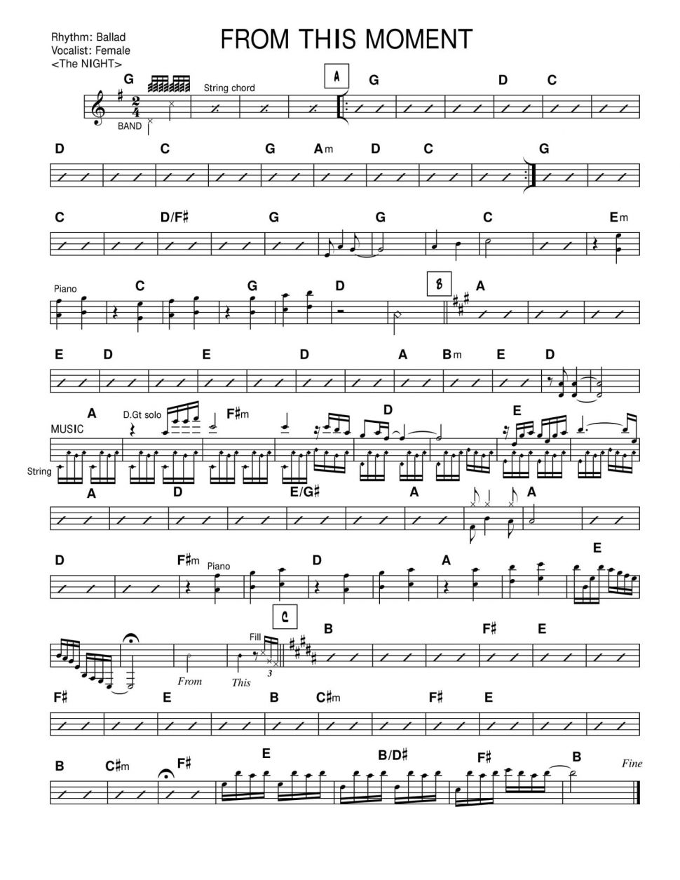 From This Moment sheet