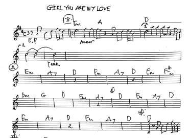 Girl you Are my love sheet