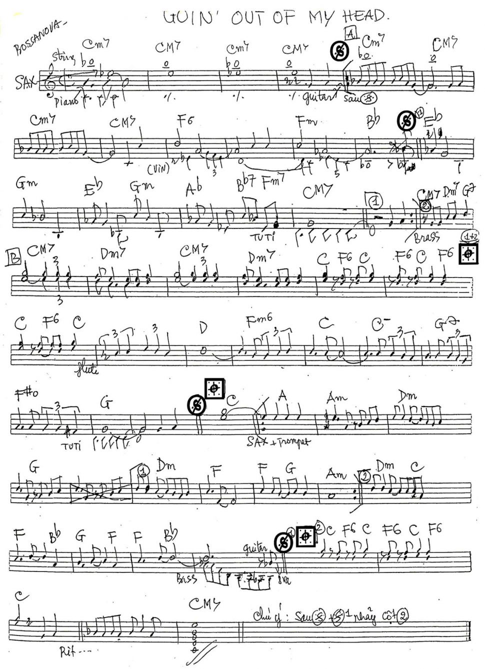 Goin"out of my head sheet