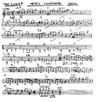 Hotel Califomia sheet