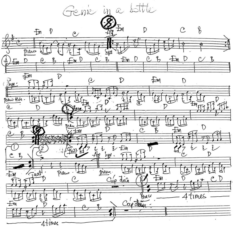 Genie in a bottte sheet