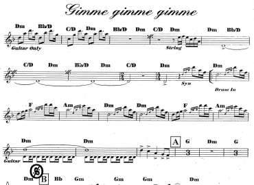 Gimme gimme gimme sheet
