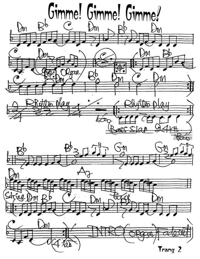 Gimme!gimme!gimme!sheet