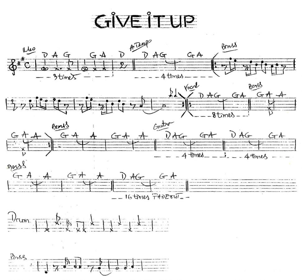 Give it up sheet