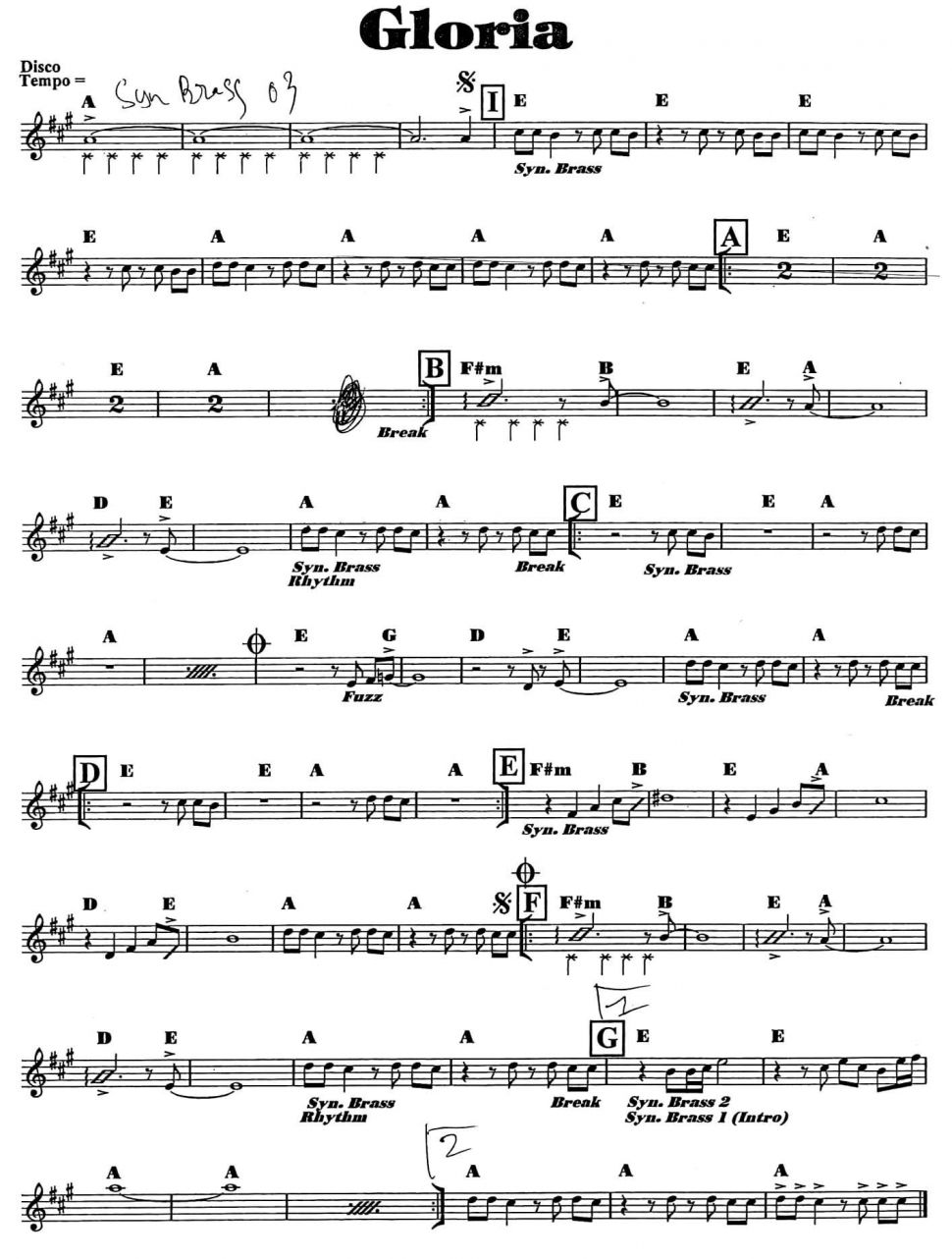 Gloria sheet
