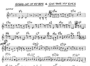 Going out of my head <> Can take my eyes sheet