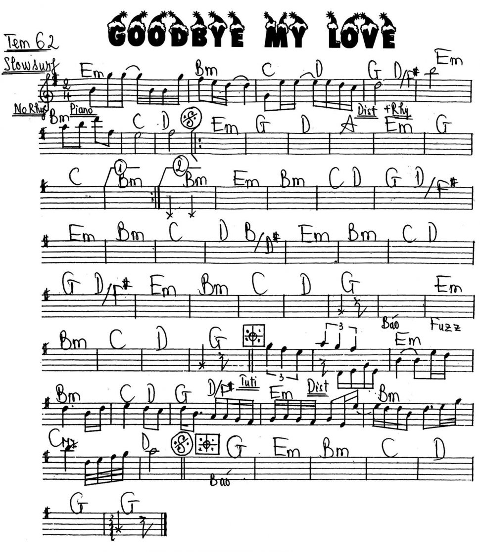 Goodbye my love sheet