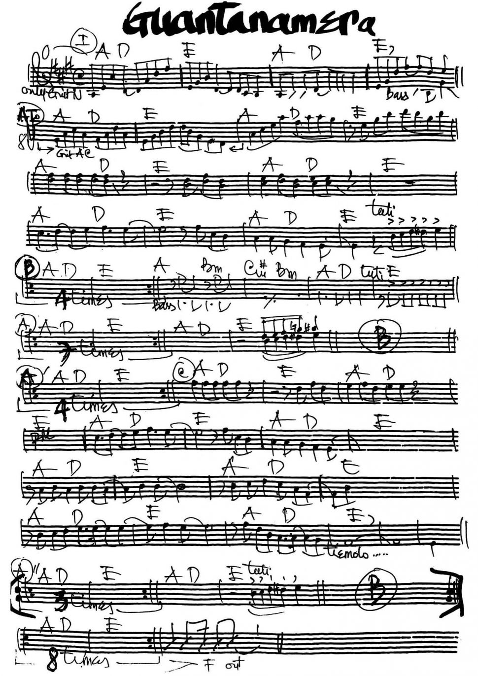 Guantanamera sheet