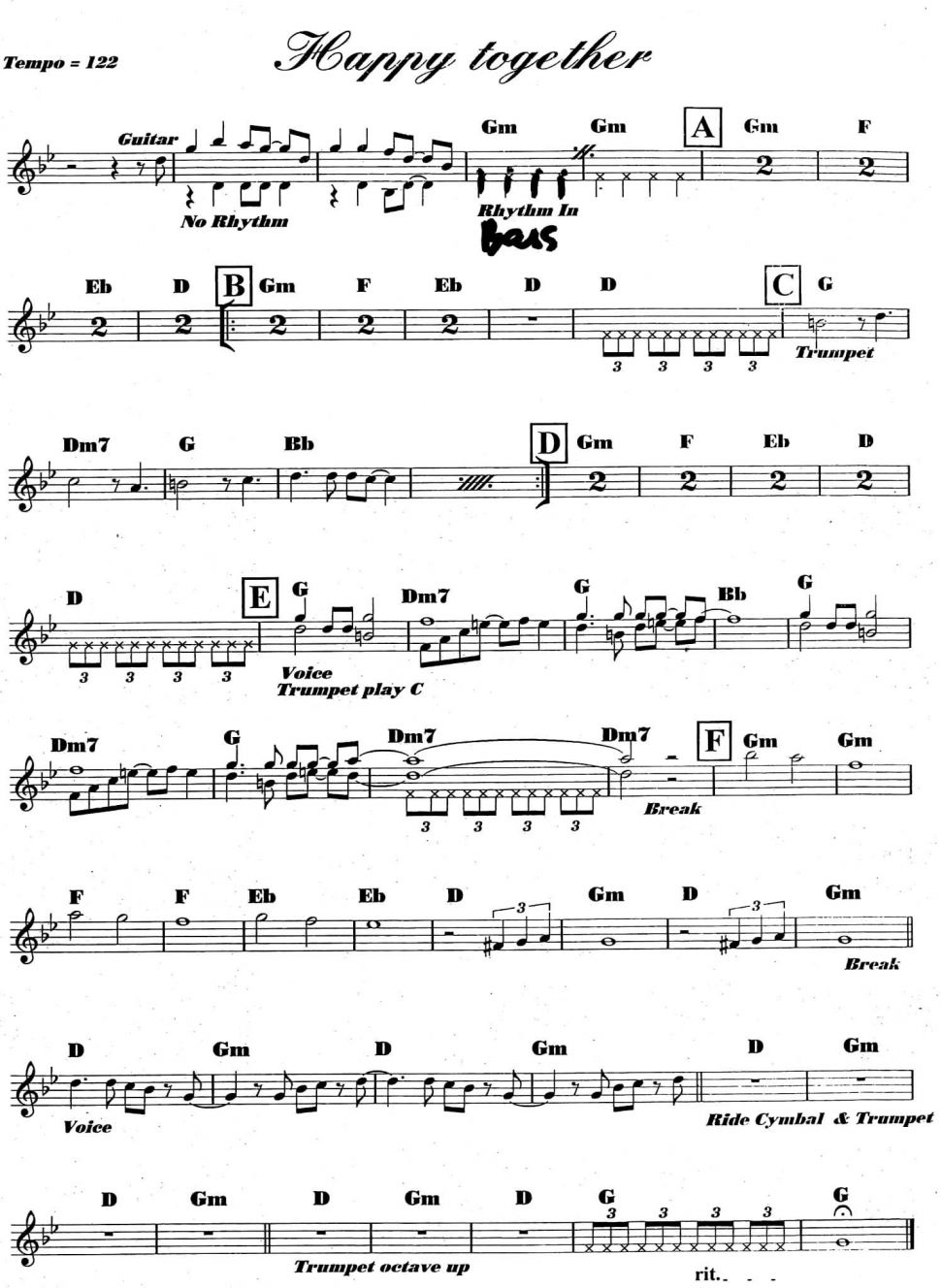 Happy Together sheet