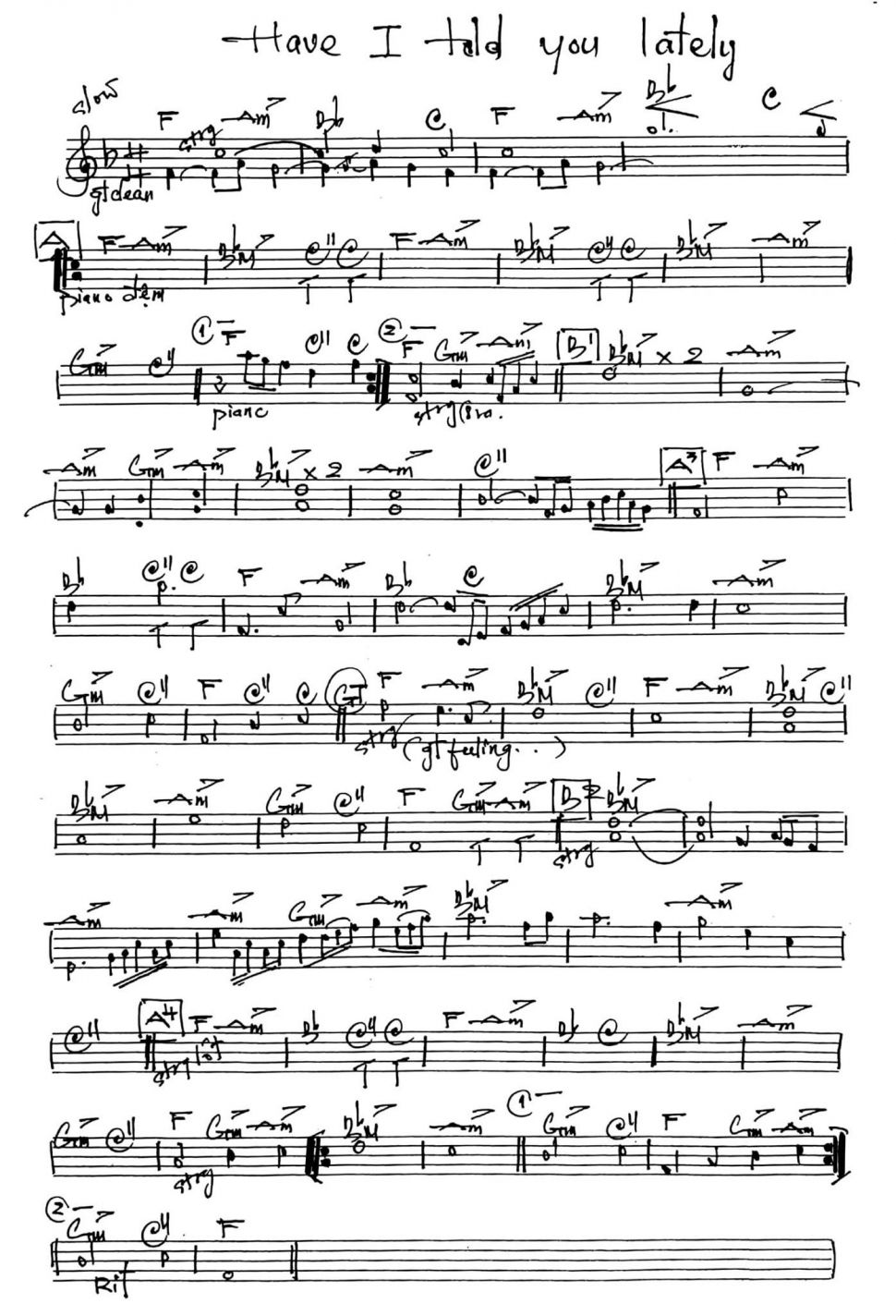 Have I Told You Lately sheet